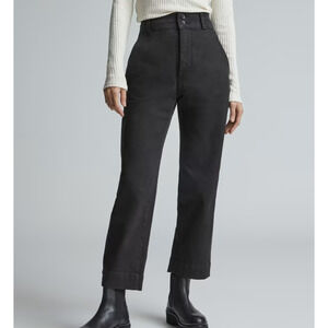 NWT Everlane Sz 2 The Organic Straight-Leg Pant in Black Women's